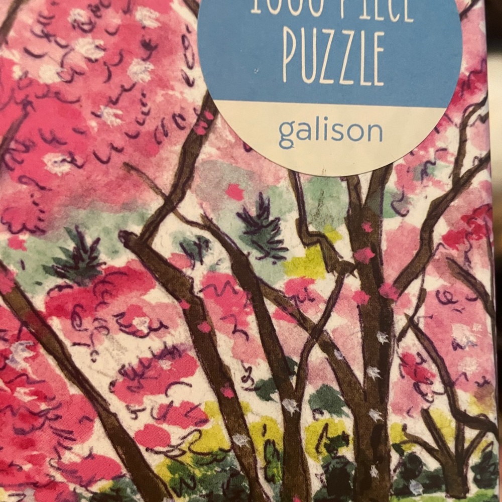 Galison 1000 Piece Puzzle with Pink Floral Design